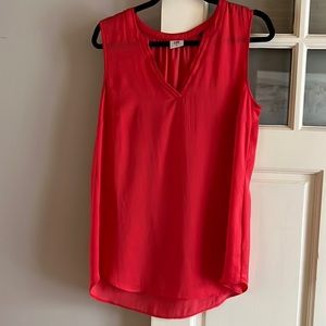 Cabi red sleeveless top with tucked detail